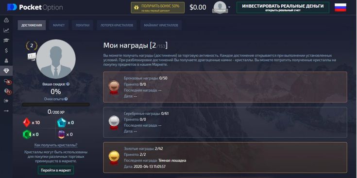 Достижения и бонусы в платформе